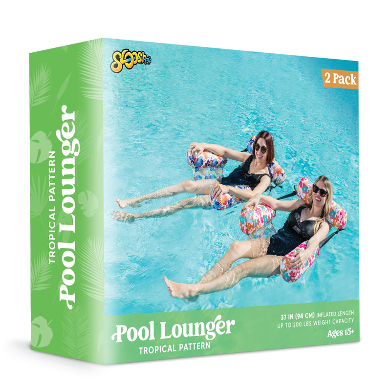 2Packs Inflatable Pool Floating Lounge Chairs