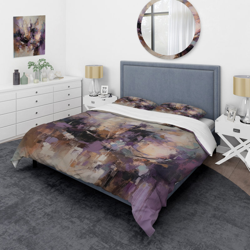 Ensemble de housse de couette en microfibre / polyester Mauve Minimalims Enchantment Bedding