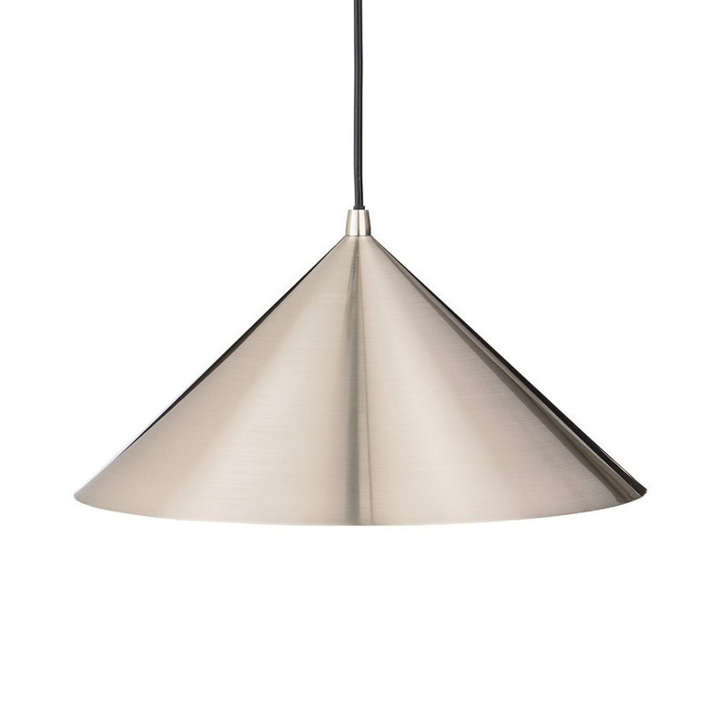 1 - Light Cone Pendant, Brushed Steel