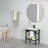 24" x 18" Console Bathroom Sink with Stainless Steel Stand, Integrated Ceramic Vanity Sink with Overflow, Open Shelf, Single Hole Faucet Compatible