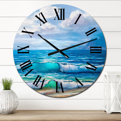 Lumière reflétant les vagues de la mer au bord de la mer - Horloge murale nautique et côtière