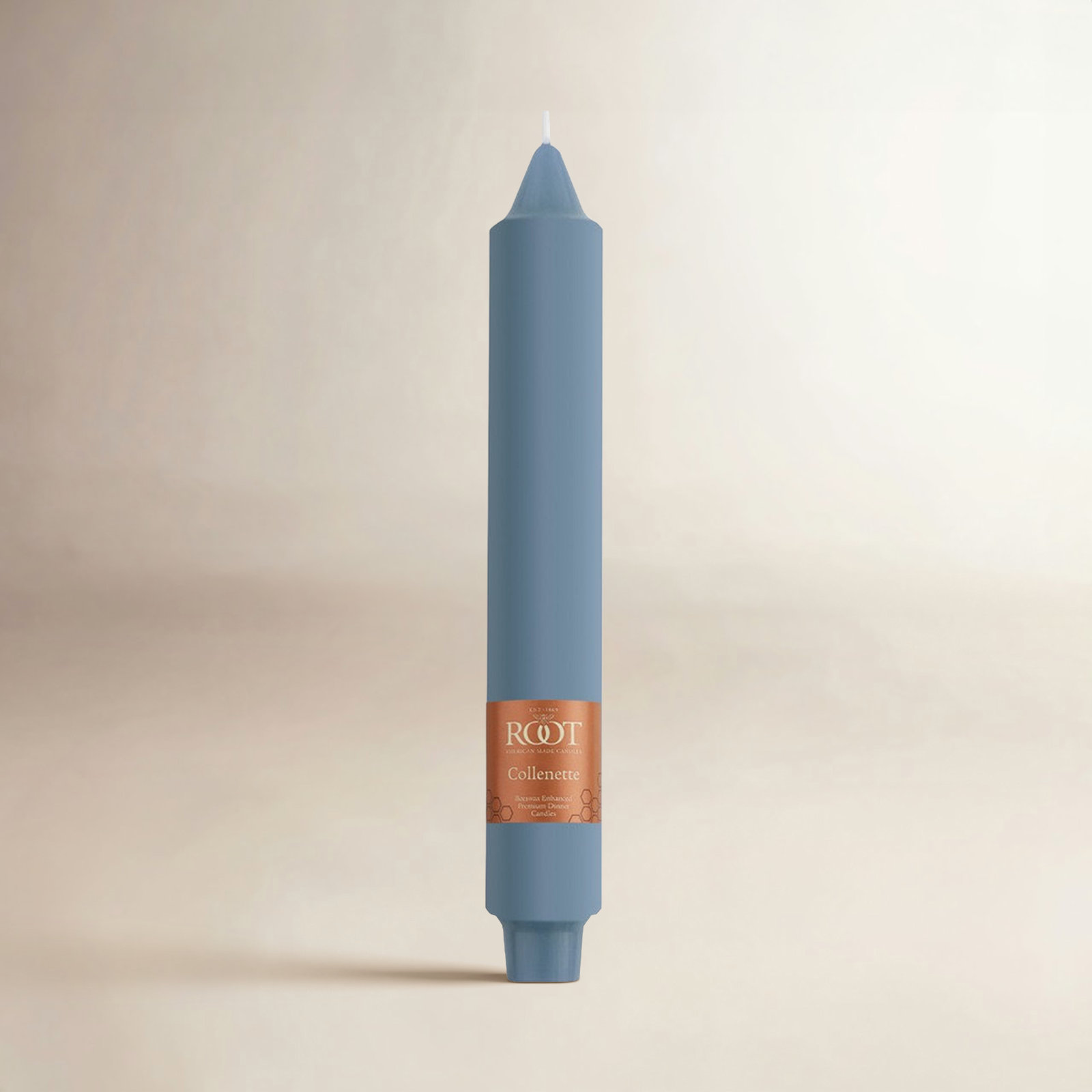 Unscented Taper Candle, 9" H x 1.25" W x 1.25" D, Williamsburg Blue