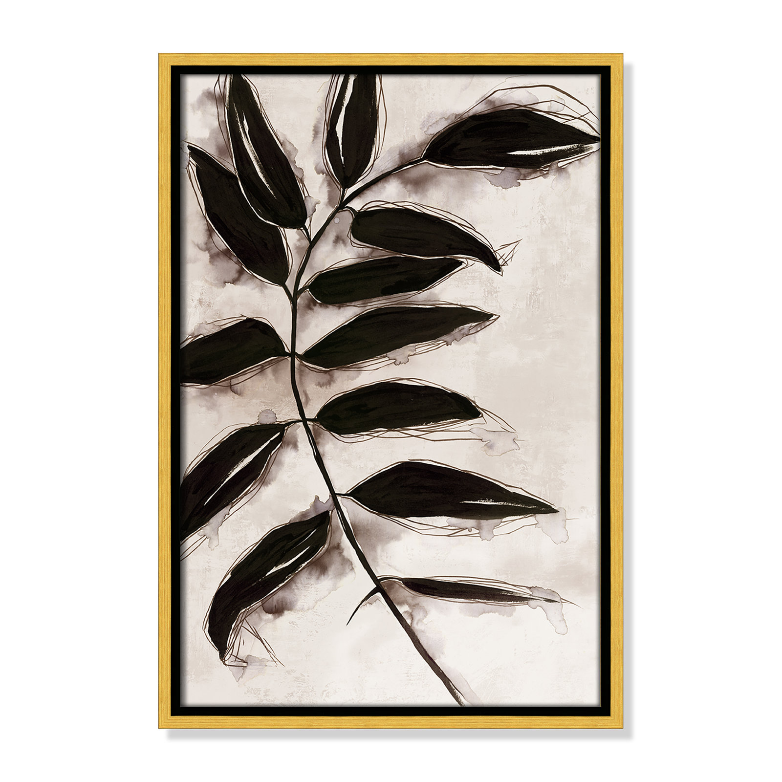 Leaves "Leaves II" Print, 19.5" H x 13.5" W x 2" D, Gold Framed