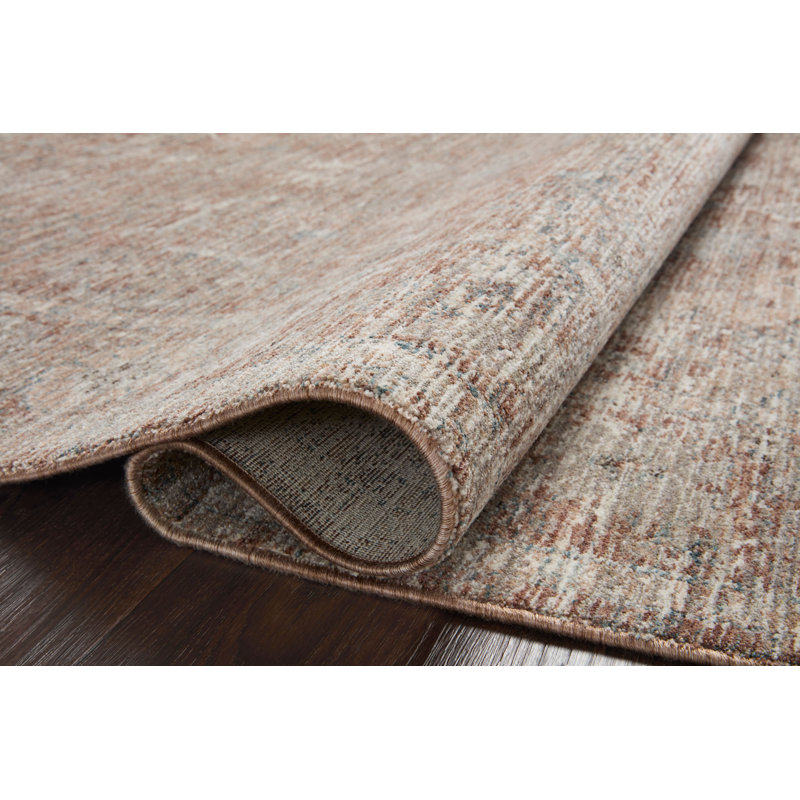 Millie Brick and Fog Floral Synthetic Area Rug 4x5