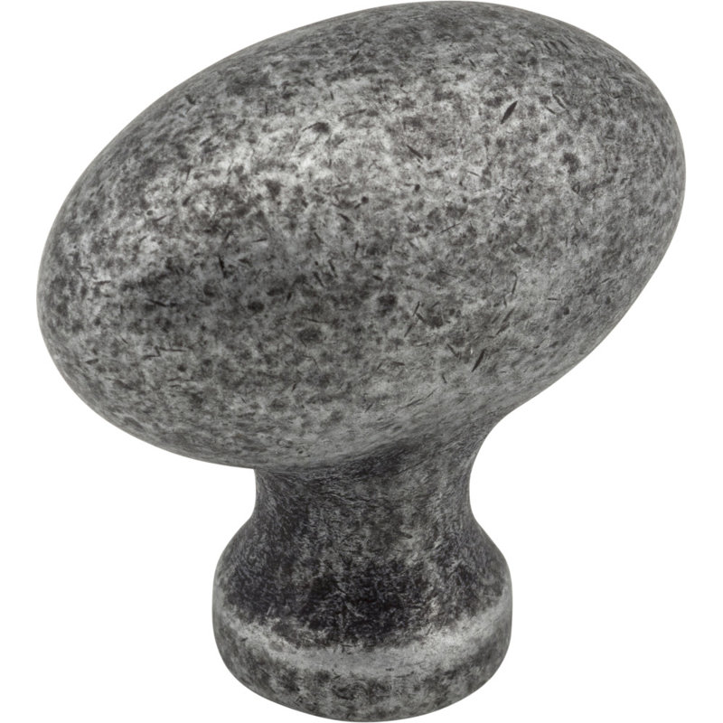 Lyon Oval Knob, Distressed Antique Silver