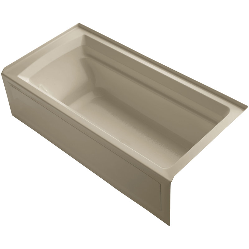 Archer 72" x 36" Soaking Bathtub, Cashmere, Right
