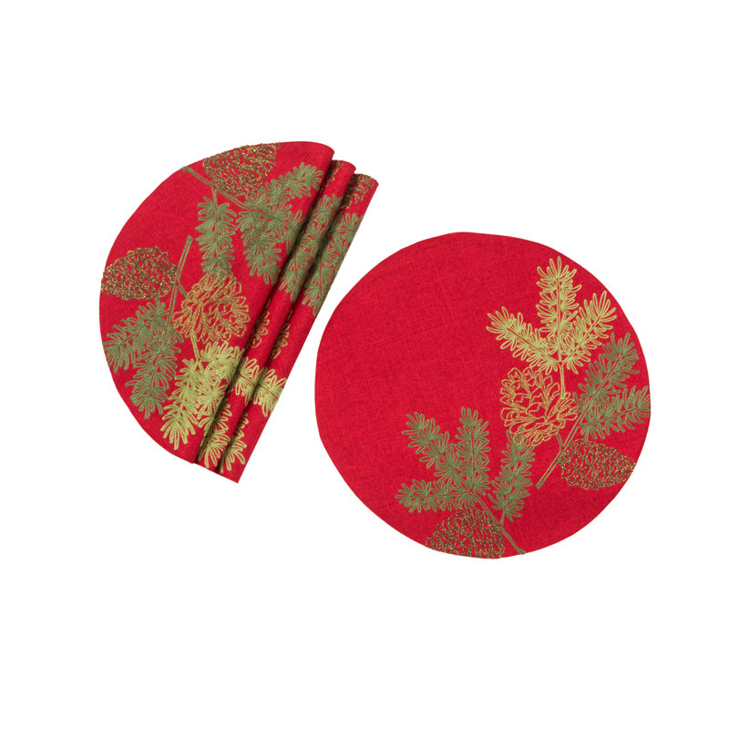 Récapitulatif de noël rond 16" christmas pin tree branches Rollo