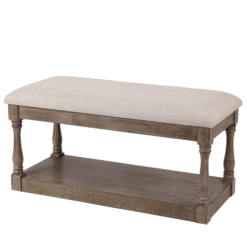 Malchow Linen Upholstered Storage Bench
