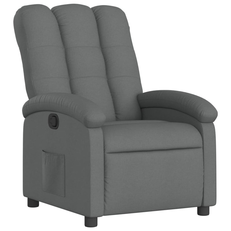  Fauteuil inclinable 100% polyester gris foncé, métal, contreplaqué