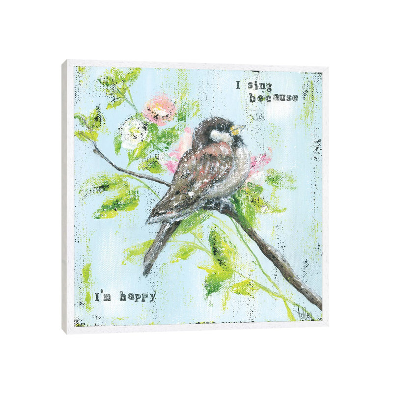 Eye On Sparrow by Ashley Bradley - Print on Canvas, 93.98 cm H x 93.98 cm W, White Framed
