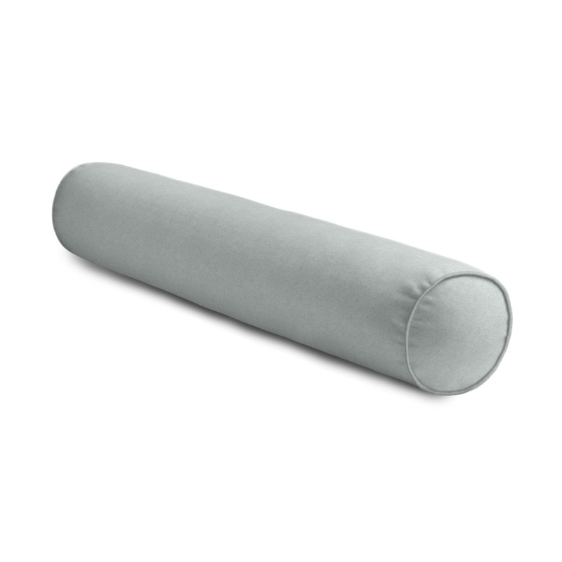 Velvet Bolster Pillow Cover & Insert, Sterling, 9" x 48"