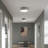 Avra Large 3-Light Brushed Nickel Flush Mount with Etched White Glass Shade-127420135