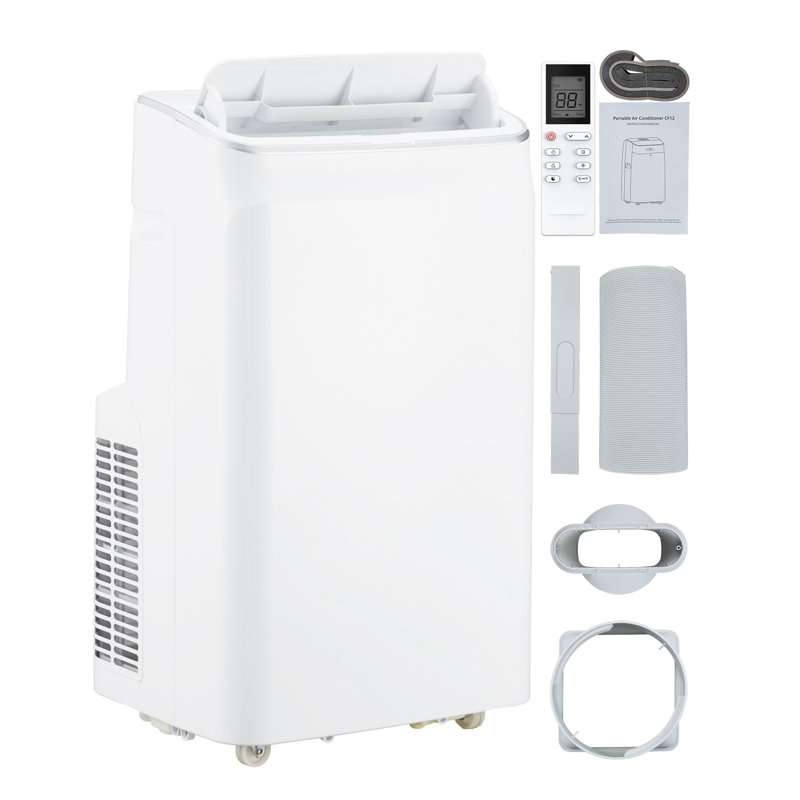 Climatiseur portatif 12-BTU 3-en-1, déshumidificateur et ventilateur, refroidit jusqu'à 750 pieds carrés Pi., Avec télécommande, mode veille, minuterie 24H et trousse d'installation pour la maison, le bureau, le dortoir