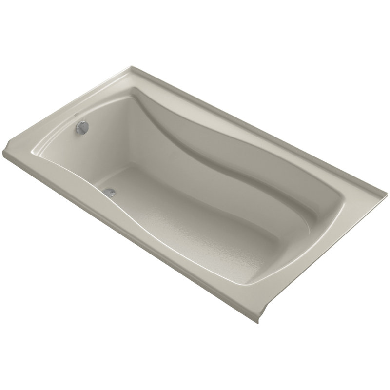 Mariposa 66" x 36" Drop In Soaking Bathtub, Biscuit, Left