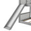 Lit simple superposé gris avec glissière intégrée et réversible, construction, solution pour chambre à coucher, bois, facile à monter, garde-corps pleine longueur, conception peu encombrante, lit en bois de pin, coffre-fort simple à utiliser