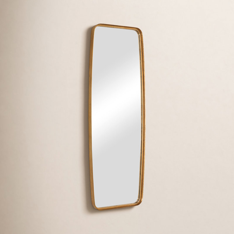 Belle Iron Wall Mirror, 60" x 21", Gold Leaf