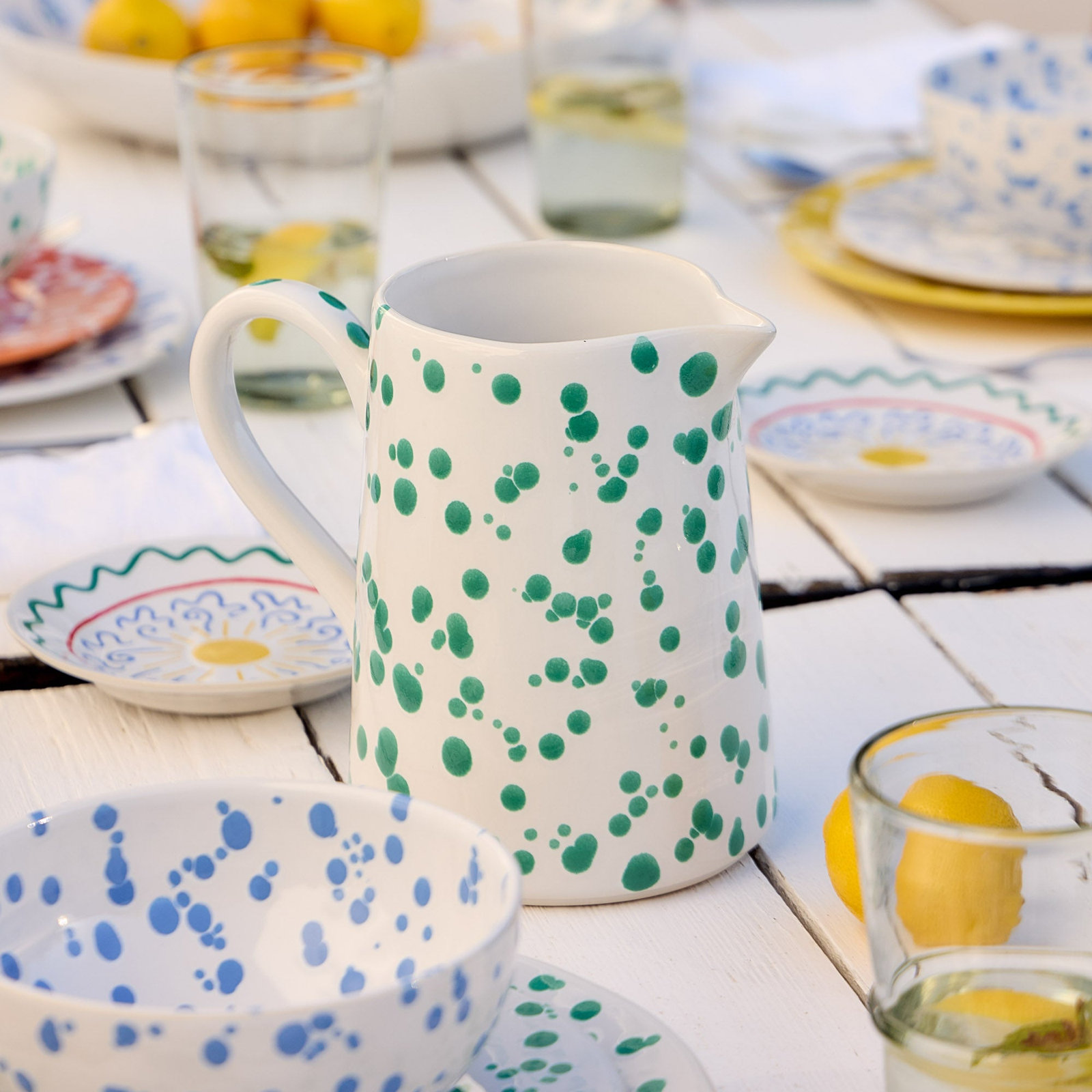 Rafaela 58.5oz. Stoneware Pitcher, Sage