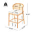 Tabouret de comptoir d'intérieur en bois avec revêtement beige, ensemble de 2-815824398