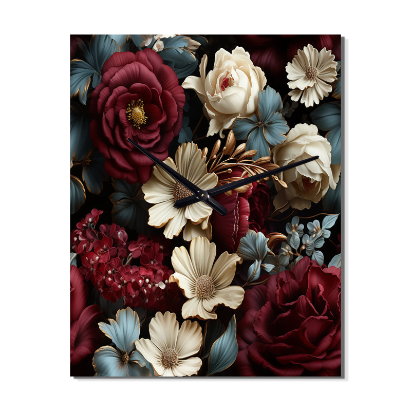 Jamayka - Horloges murales florales, H 32 po x l 14 po x P 1 po