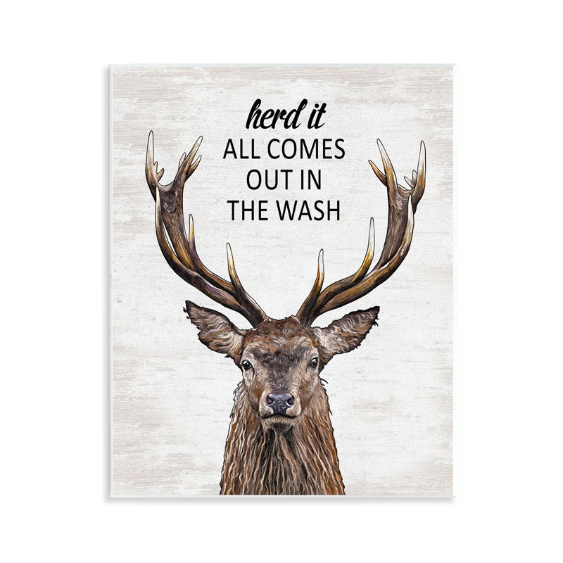 Laundry Deer Pun Wall Plaque, design by Lettered and Lined