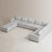 Oversized U Shaped Modular Corner Sectional Sofa With Storage Ottoman-520365790