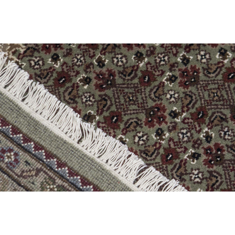 Hand-Knotted High-Quality Light Green and Ivory Area Rug