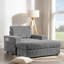 Canapé simple surdimensionné de 42 po, fauteuil en fausse fourrure de lapin avec porte-gobelets, méridienne rembourrée avec repose-pieds avec rangement et accoudoirs, canapé-lit avec siège profond pour le salon, appartement