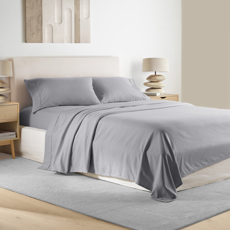 Lux Enzyme-Washed Double-Brushed 4pc. Sheet Set, Dark Gray, Twin XL