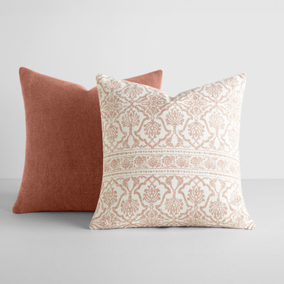 2-Pack Cotton Slub Decor Throw Pillows in Antique Floral