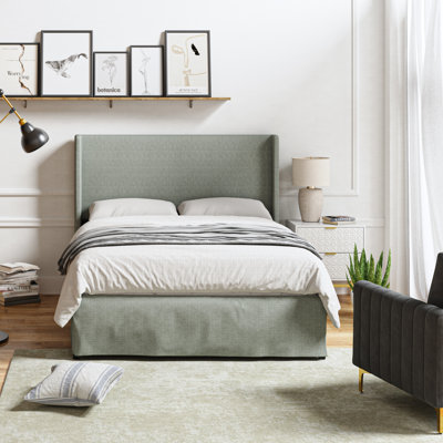 Carlyon Upholstered Platform Bed with Washable Slipcover and Under-bed Storage