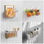 Ensemble de 4 paniers métalliques - Blanc - Très grand organisateur mural suspendu, paniers de rangement muraux, tablettes rustiques pour la maison, la cuisine et la salle de bain
