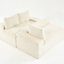 Velours blanc tortue multifonctionnel, tissu doux, confortable pour 4 personnes, convient aux petits espaces