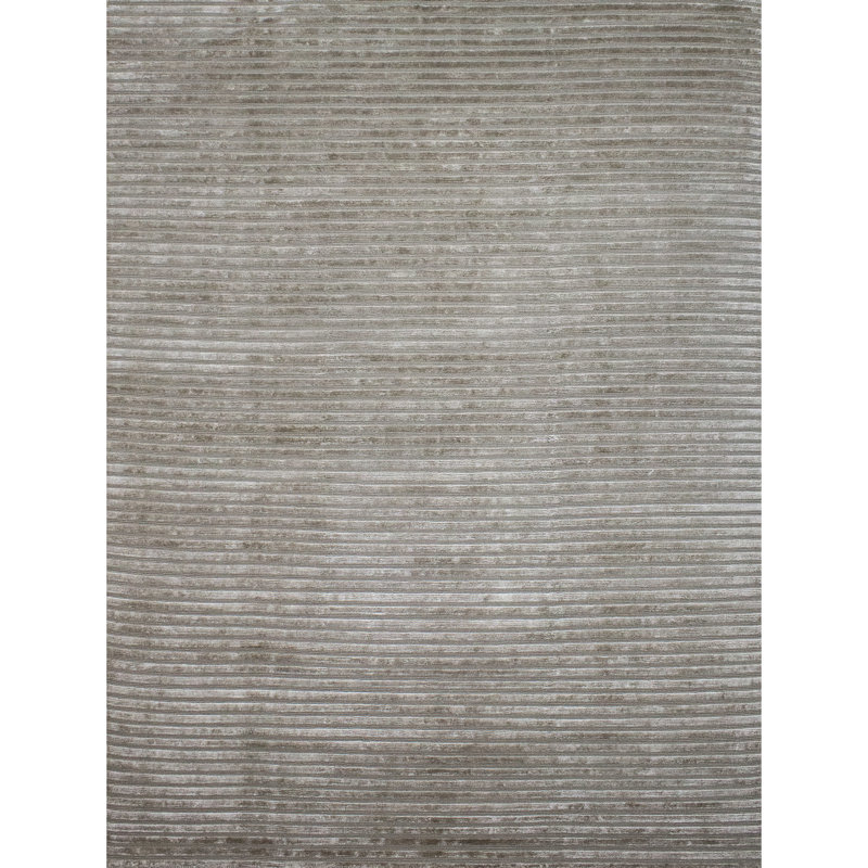 Striped Area Rug in Oyster/Gray, Rectangle 8' x 10'