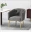 Fauteuil gris capitonné à 4 pieds Eudia-2030002201
