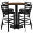 Hemant 36" Round Walnut Laminate Table Set with 4 Metal Barstools - Vinyl Seat