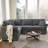 94" Modular Sectional Corner Sofa,L-Shaped Upholstered Couch with 2 Throw Pillow (Note: Sponge compression requires repeated tapping to rebound)-1063020213