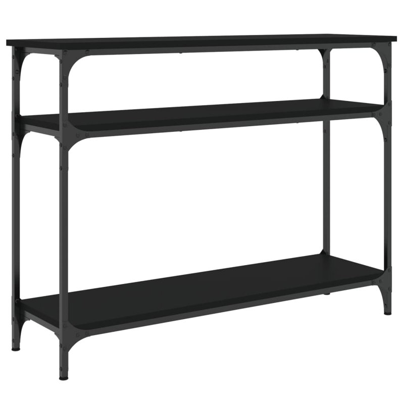 Console Table Engineered Wood And Metal, Black, 29.5" H x 39.4" W x 11.4" D