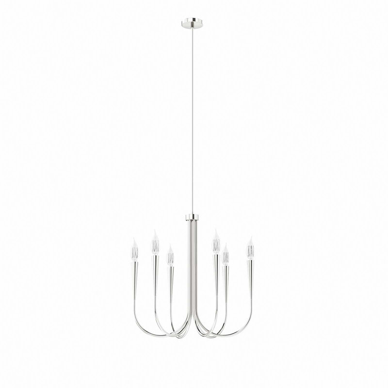 Modway Penrose 6-Light Chandelier, Polished Nickel