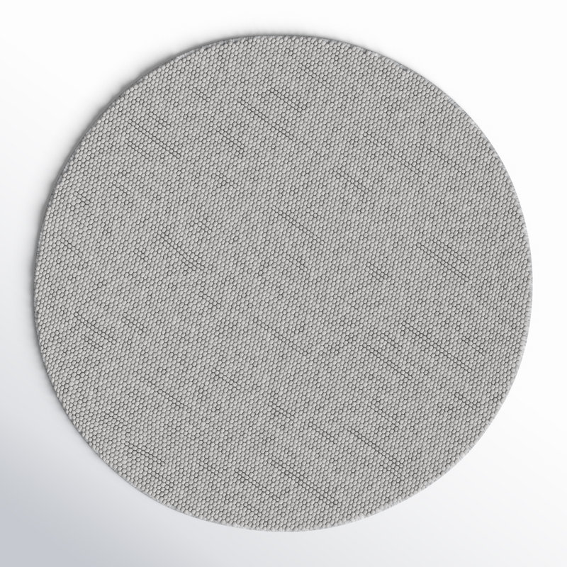 Elle Handmade Silver Rug, Round 4'