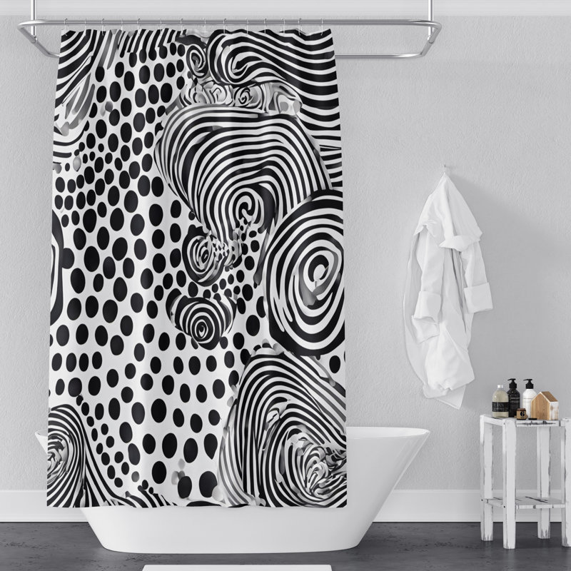 Rideau de douche abstrait Kadin, H 72 po x l 70 po