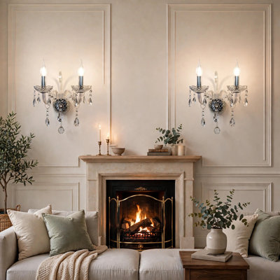 Angelos Glass Candle Wall Light