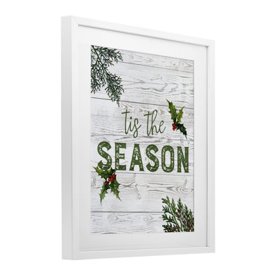 «Tis The Season Berry Botanicals», reproduction sous verre encadrée, conception de Susan Arnot