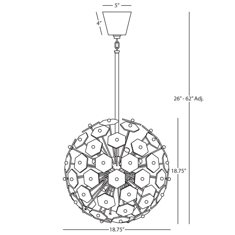 Vienna 1 - Light Unique/Statement Pendant, Modern Brass