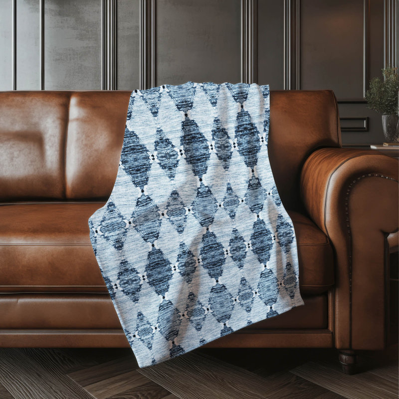 Jeté marocain Sherpa ASB610 lavable à la machine Addison, Bleu