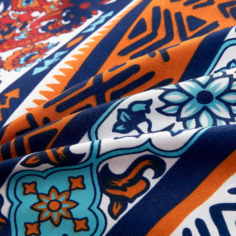 Bohemian Multicolor Queen Microfiber Comforter Set with Pillow Shams