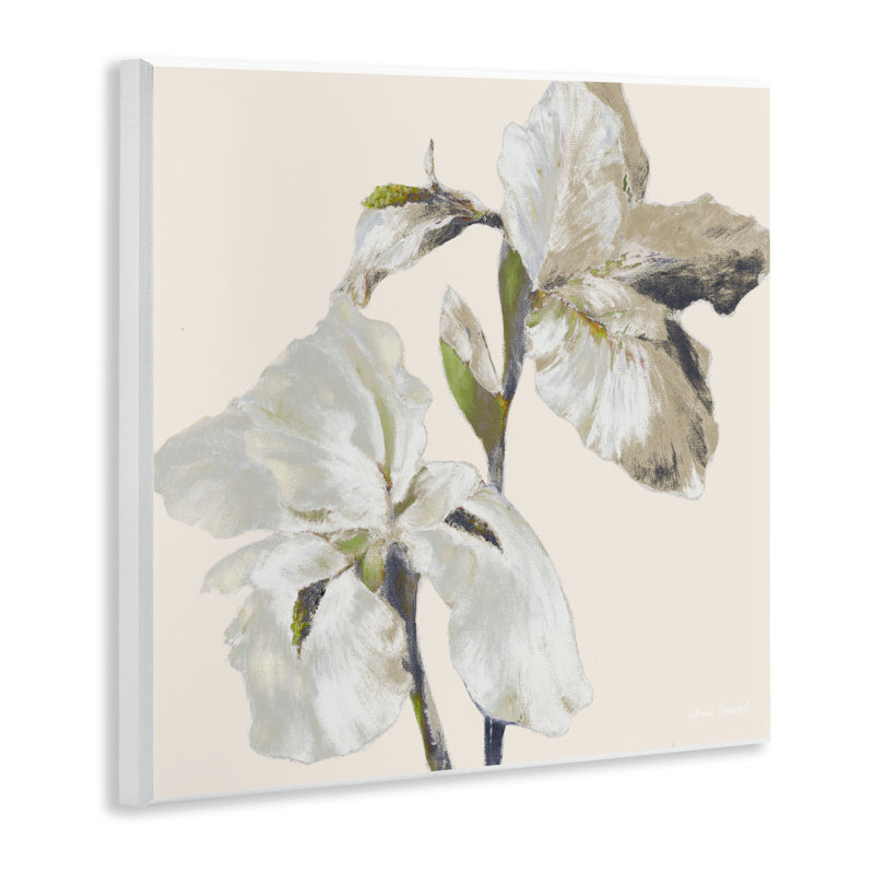 Irises Soft Beige Wall Plaque, design by Lanie Loreth