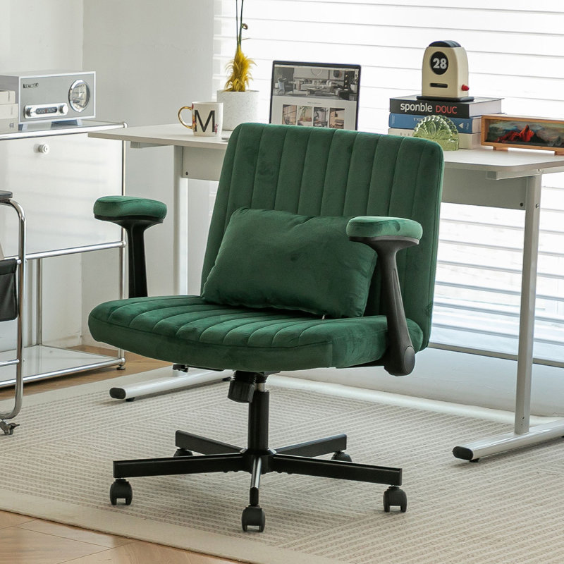 Chaise de bureau Velvet Criss Cross, Velours, Vert, Vert