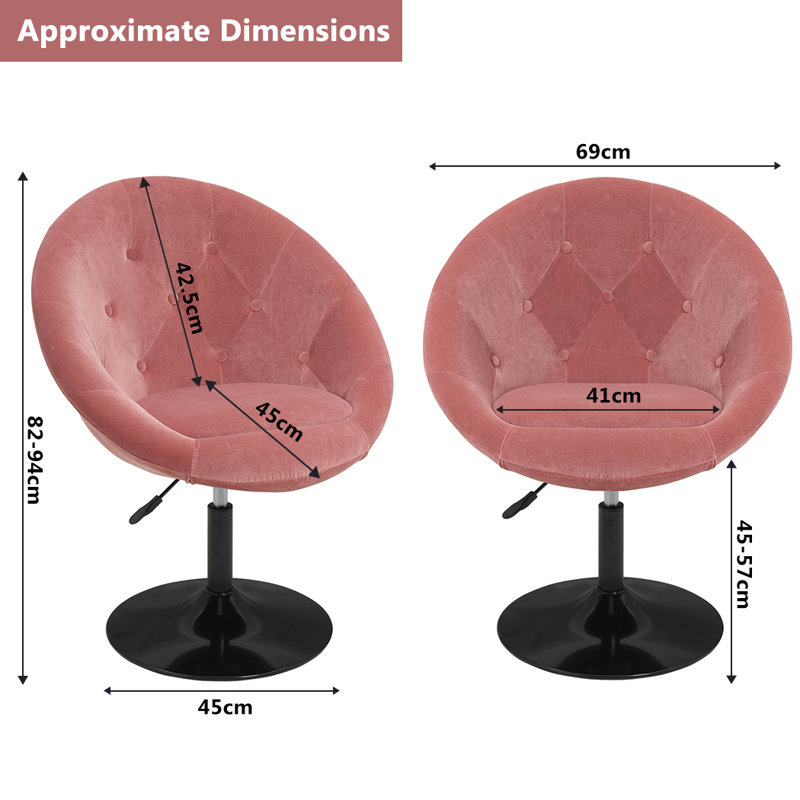 Climax Upholstered Swivel Barrel Chair, Rose