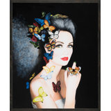 Madame Butterfly 2 by Jeff Schaub - Floater Frame Painting on Canvas