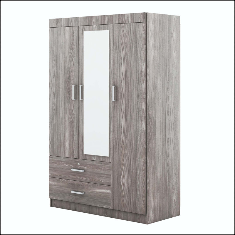 Armoire à miroir 3 portes avec tablettes et tiroir verrouillable